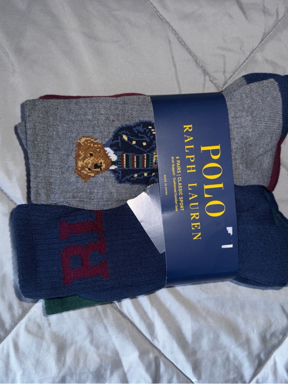 Polo by Ralph Lauren Men's Crew Socks - Navy, Gray, Burgundy
